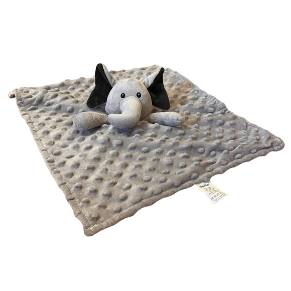 BORITAR Gray Elephant Baby Security Blanket Soft Minky Dot Fabric Lovey Blanket - Picture 1 of 6